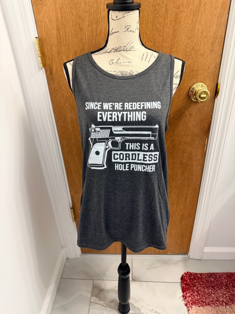Women’s fashionable Tank Top with Slogan. Size Large